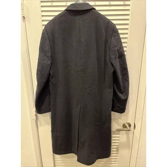 Mens 100% Cashmere 3 Button Full Length Black Coat Size 38? 40?